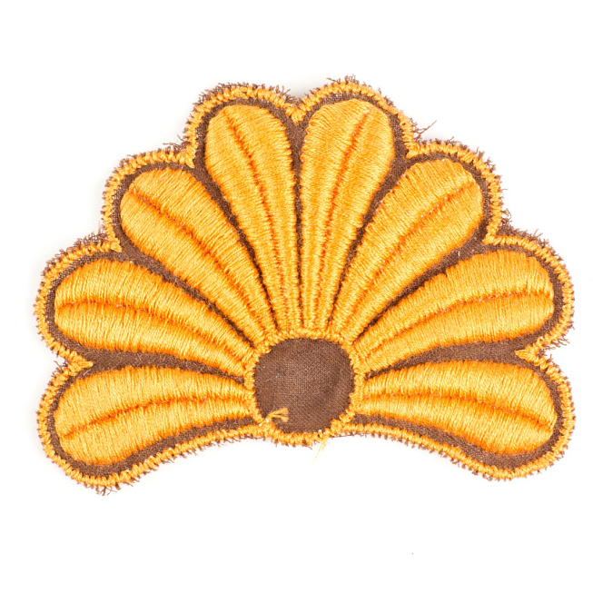 Orange Half Daisy Patch, 5pcs