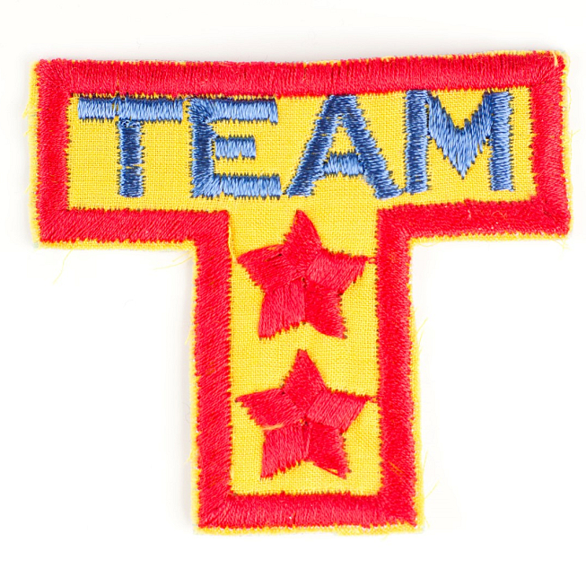 Red 'Team' Patch, 5pcs
