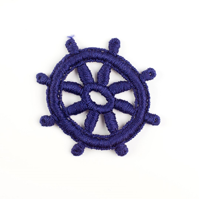 Navy Ship Wheel Patch, 5pcs