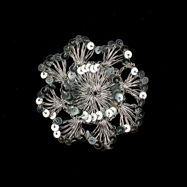 Silver Sequin Sun Patch, 10pcs