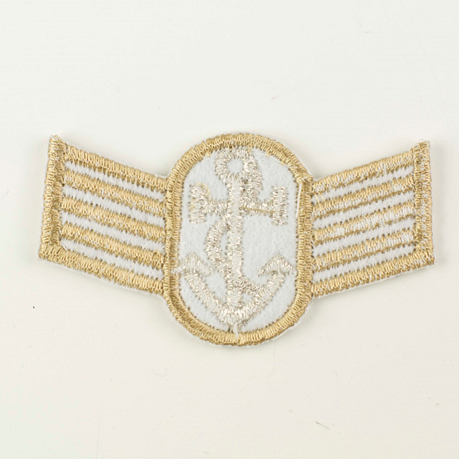 Beige Striped Anchor Patch, 5pcs