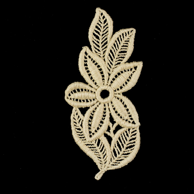Cream Flower Applique 01, 5pcs