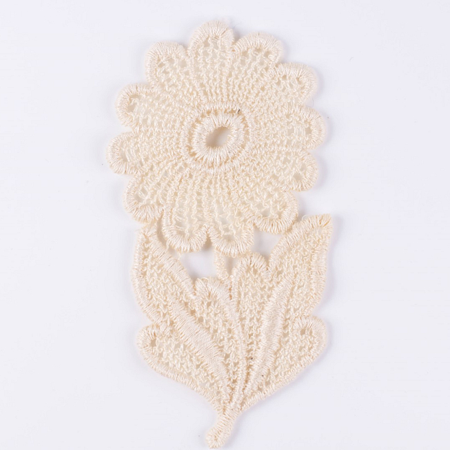 Cream Flower Applique 03, 5pcs