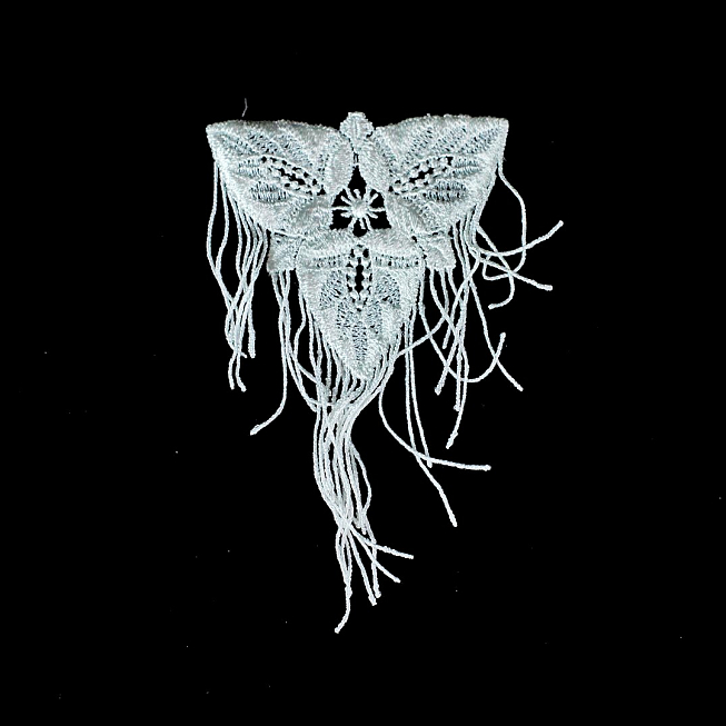 White Fringe Applique, 10pcs