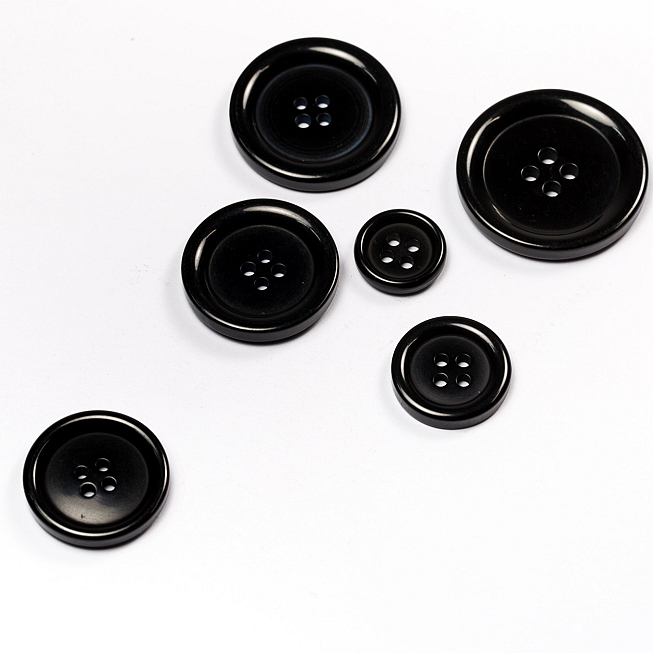 Polyester 4-Hole Coat Buttons, 100pcs