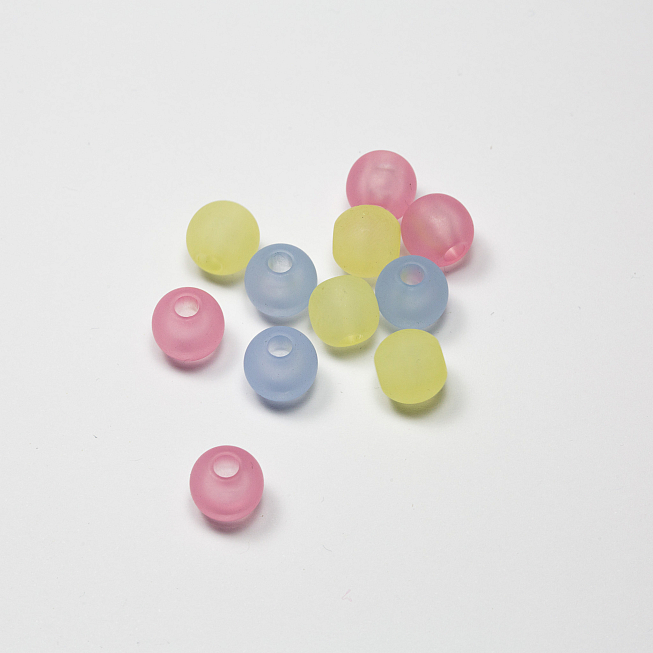 Loose Frosted Beads, 100pcs