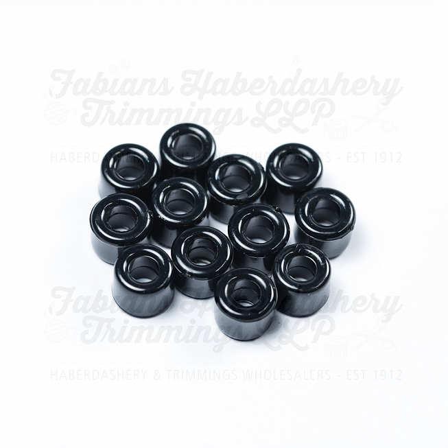 9mm Black Crow Beads, 100pcs