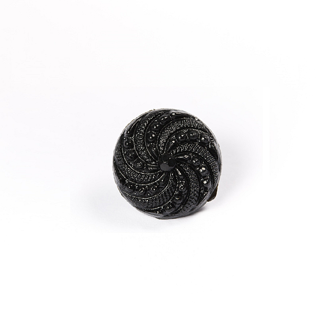 28L Black Swirl Shank Button, 100pcs