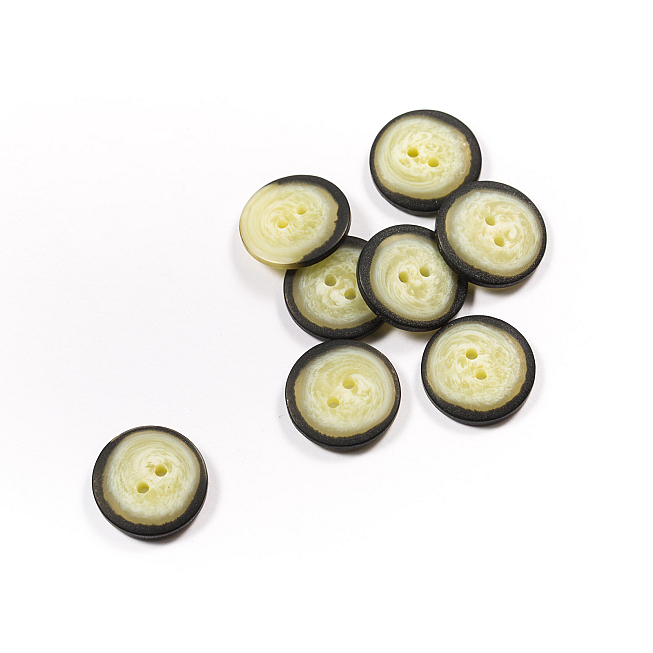 28L Black Rim Faux Horn Jacket Buttons, 100pcs
