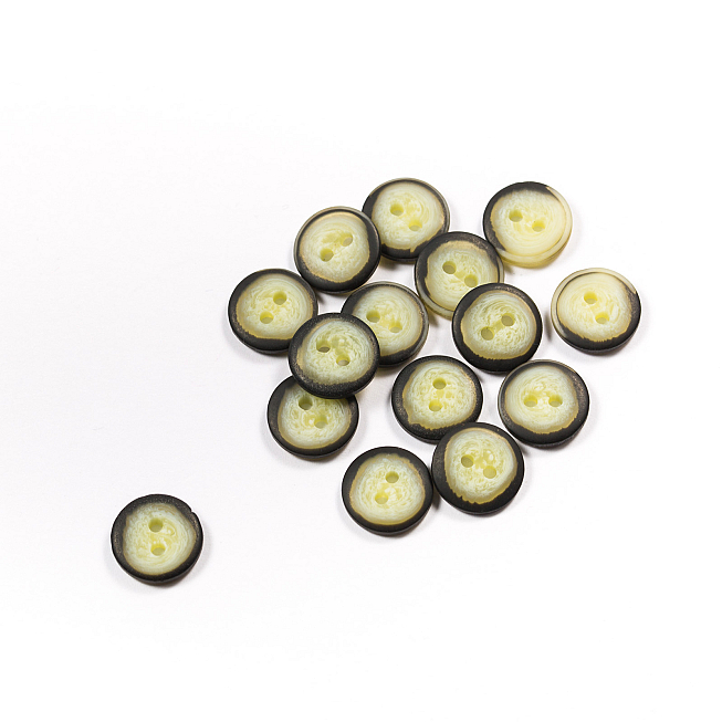 20L Black Rim Faux Horn Jacket Buttons, 100pcs