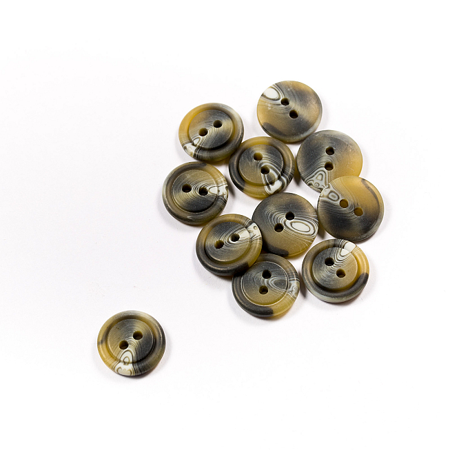 24L Grey Horn Jacket Buttons, 100pcs