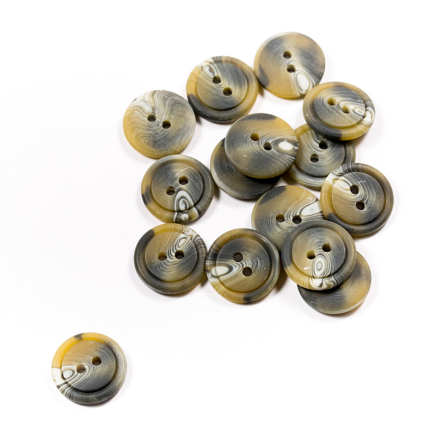 28L Grey Horn Buttons, 100pcs