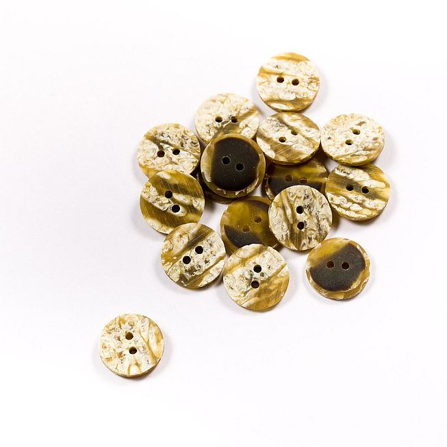 24L White & Beige Faux Marble Button, 100pcs