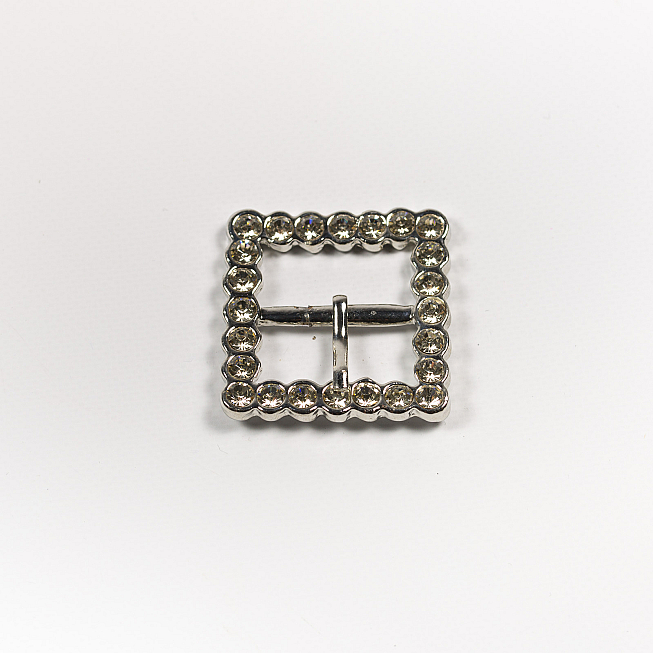 20mm Square Diamante Slider Buckle wih Pin Alloy