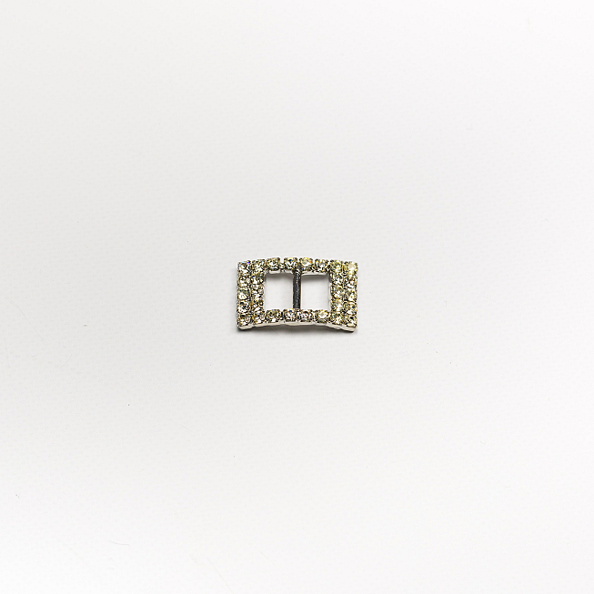 6mm Small Silver Square Diamante Buckle