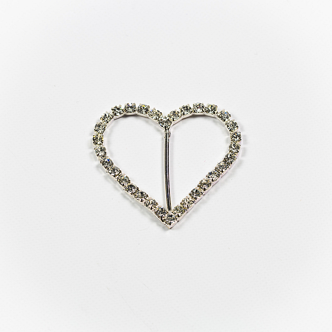 30mm Heart Shaped Diamante Buckle