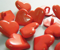 Novelty Heart Childrens Buttons, 100pcs