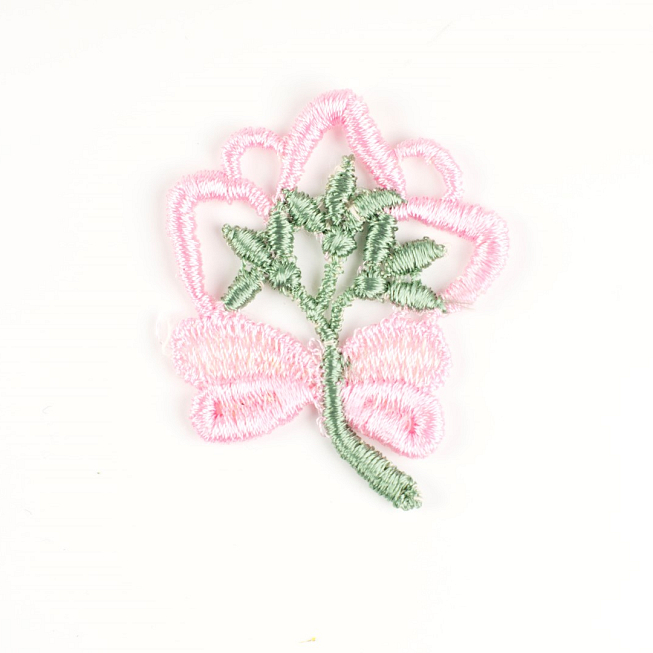 Pink flower Guipure Applique, 5pcs