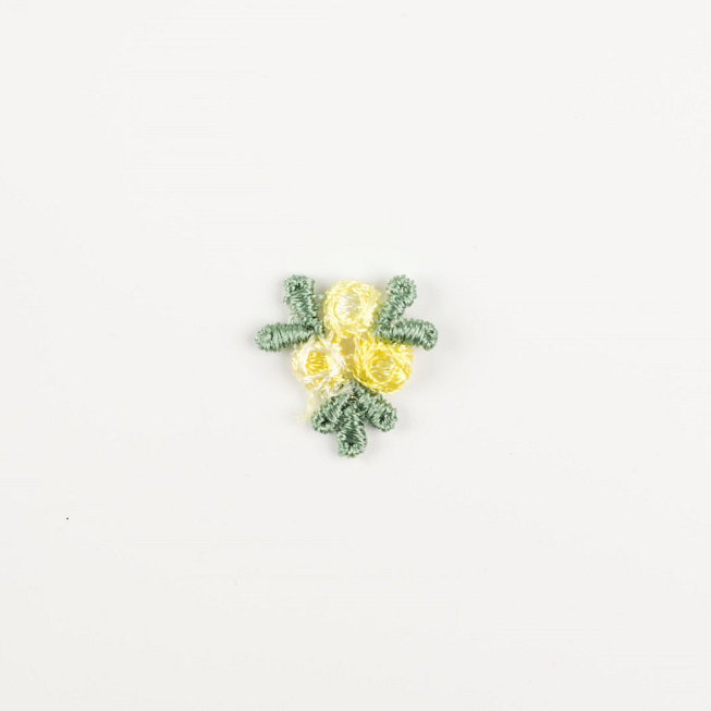 Small 3-Cluster Yellow Guipure Applique, 15pcs
