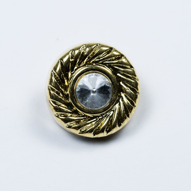 34L Gold Diamante Button