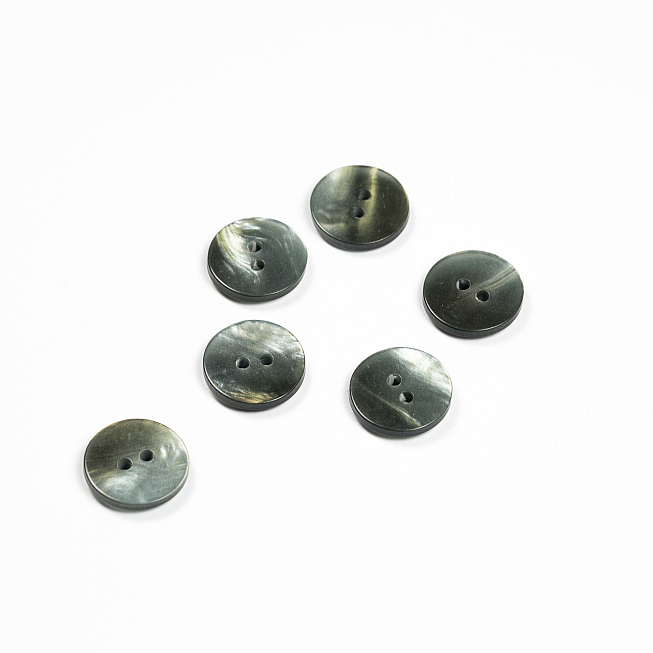 Dark Grey Shiny Finish Button, 100pcs