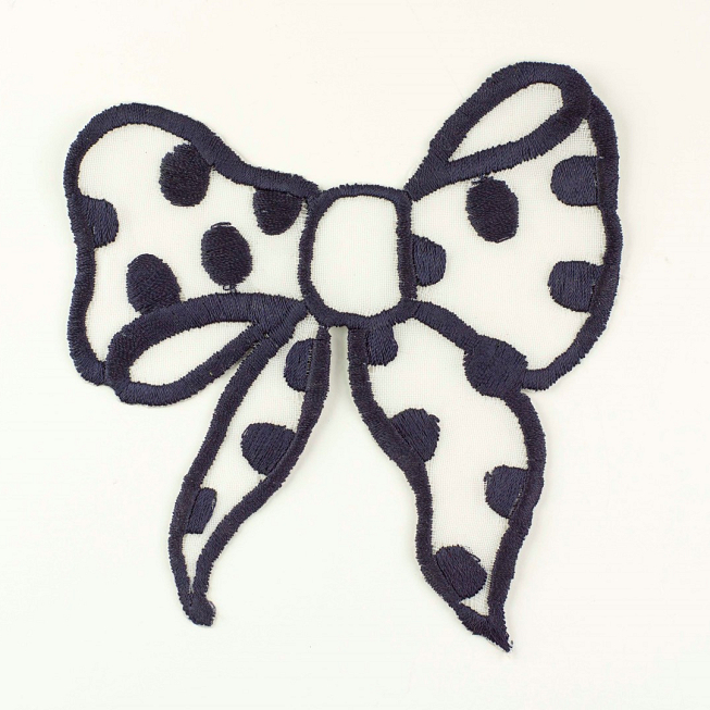 Navy Bow Motif, 5pcs