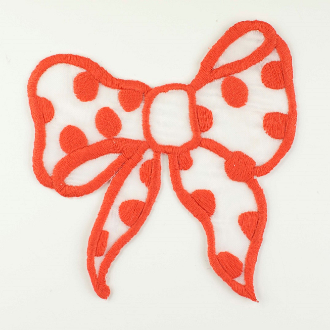 Red Bow Motif, 5pcs