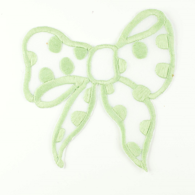 Light Green Bow Motif, 5pcs