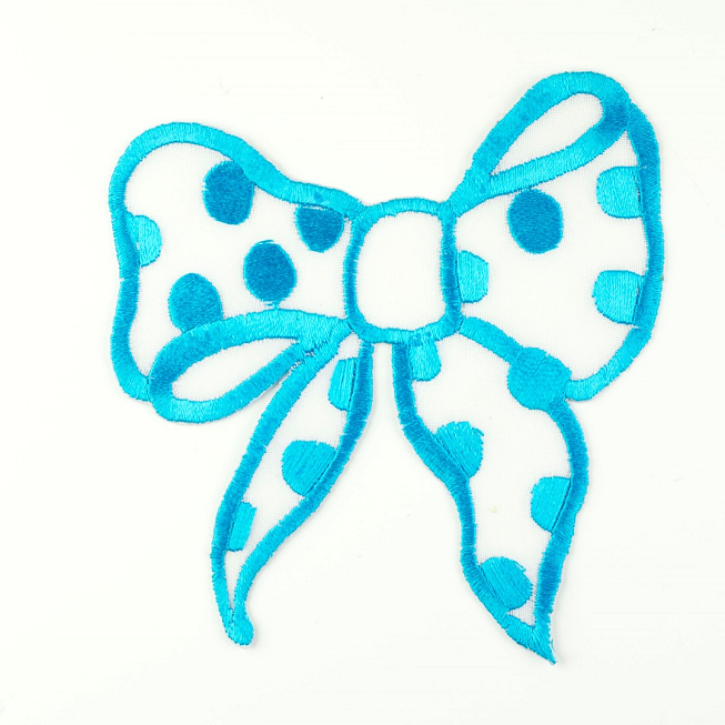 Blue Bow Motif, 5pcs