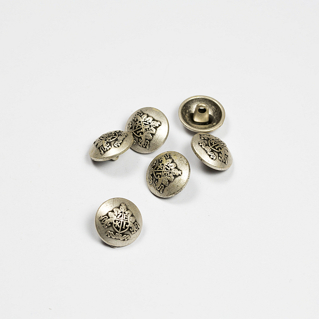 24L Silver Military Dome Button, 25pcs