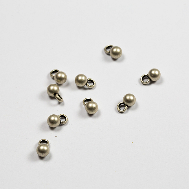 Silver Ball Shank Button, 25pcs