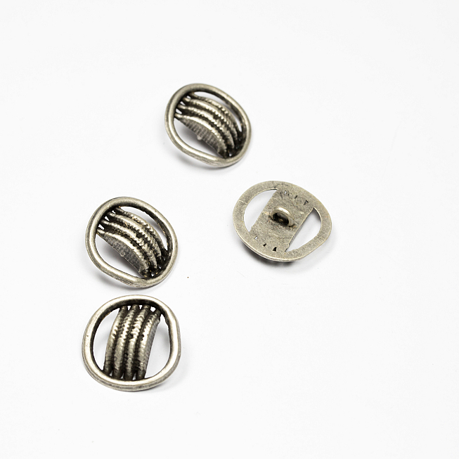 Silver Crooked Shank Button, 25pcs