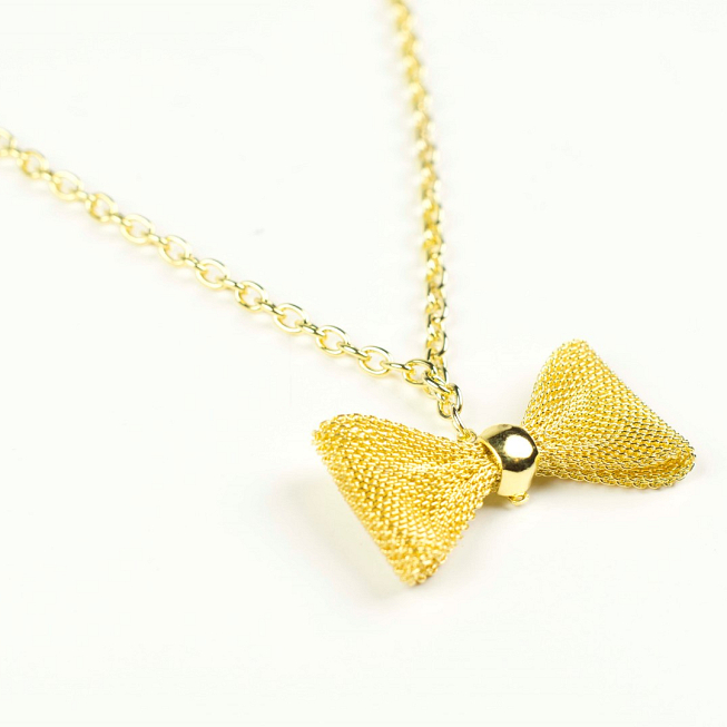 Gold Mesh Bow Charm