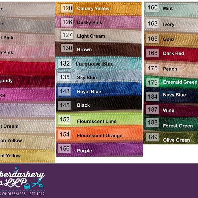 3mm Double Sided Satin Ribbon, 100m