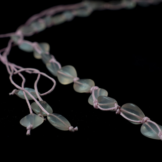 Pink Frosted Beads Tie Waist Belt