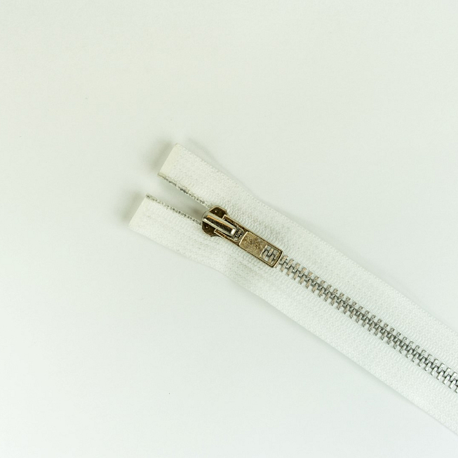 No.5 Silver Teeth Open End Zip (WHT)