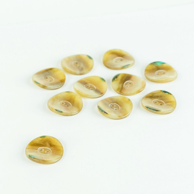 Light Brown Iridescent 2-Hole Button, 50pcs