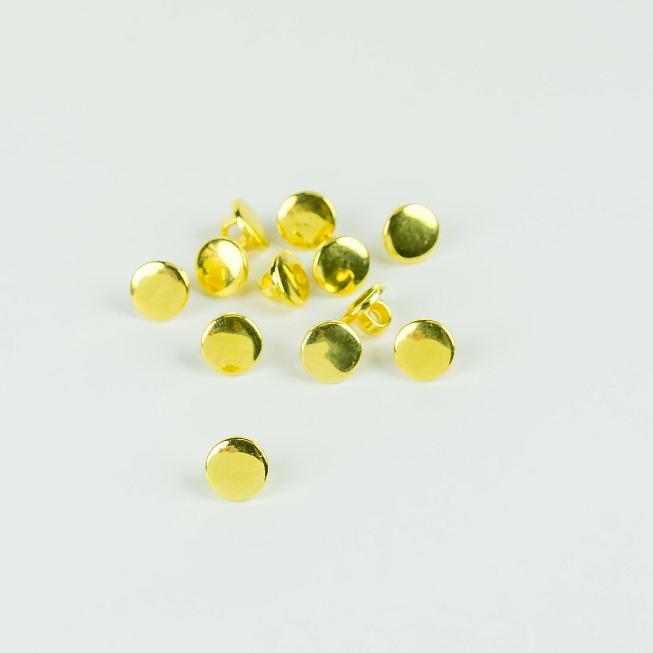 Small Flat Top Gold Buttons, 100pcs