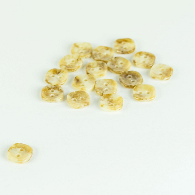 20L Square Mottled Brown Buttons, 100pcs