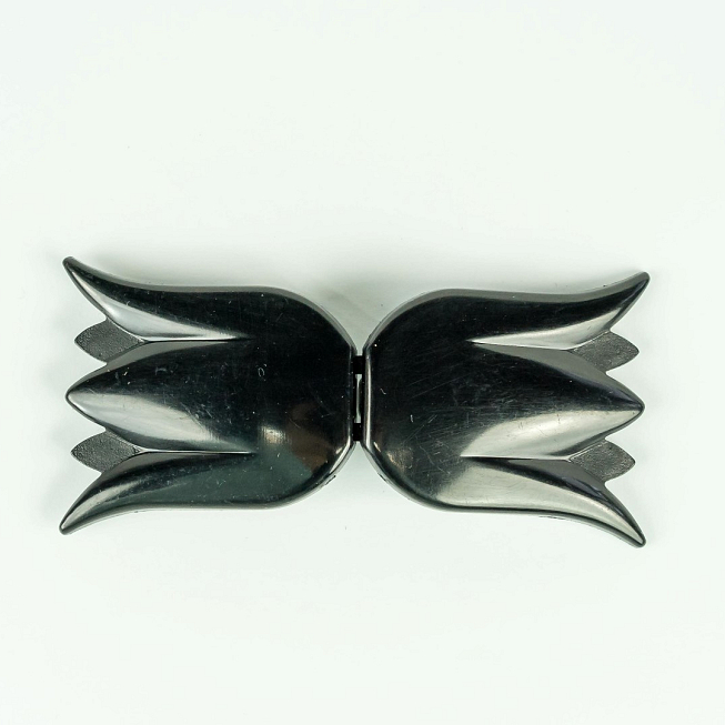 Black Flroal Clasp, 5 pairs