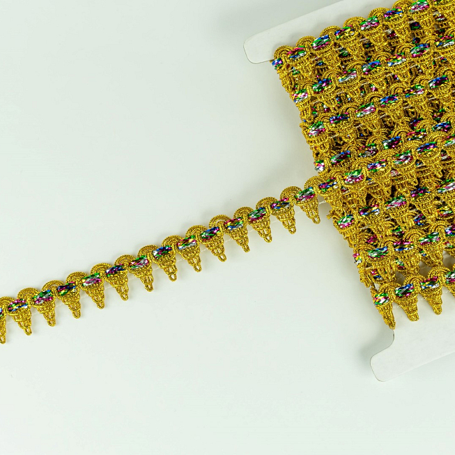 18mm Metallic Gold Scalloped Braid, 10m