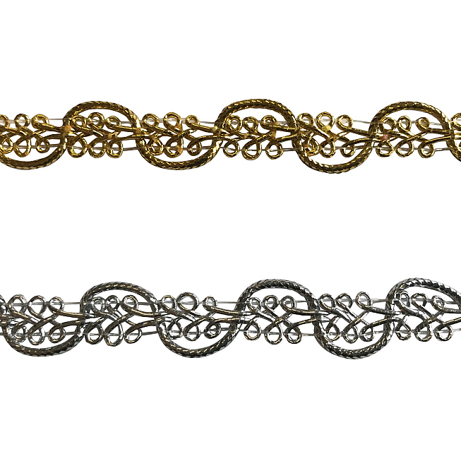 12mm Metallic Gold Wave Braid, 25m