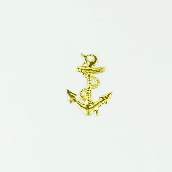 Gold Aluminium Anchor Charm, 20pcs