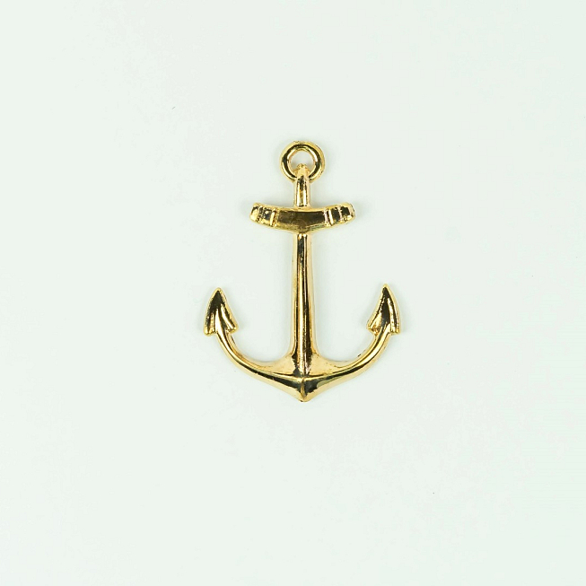 Gold Plastic Anchor Charm, 20pcs