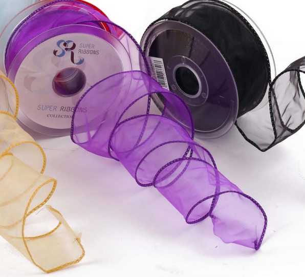 Organza Ribbon with Wired Edge, 100m