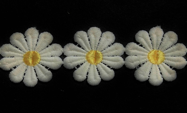 50mm Large Daisy Applique Lace, 13.7m