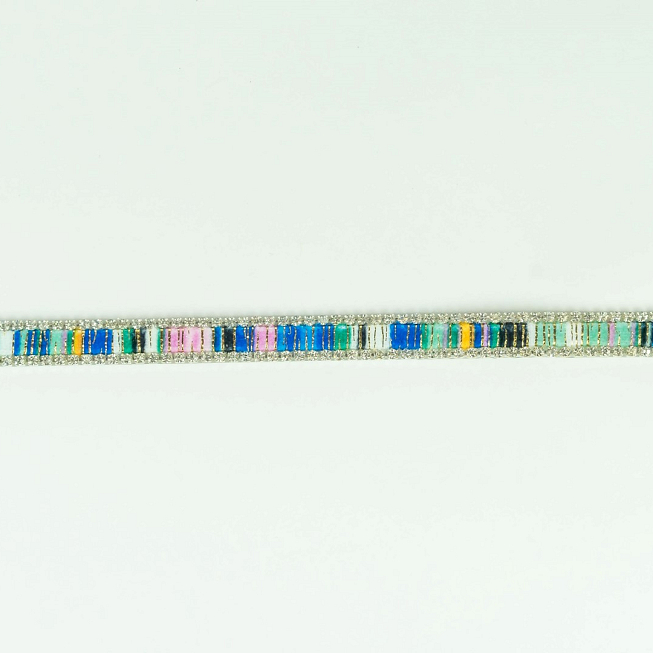 10mm Iron-on Multi Col Rhinestone Trim, 10yds