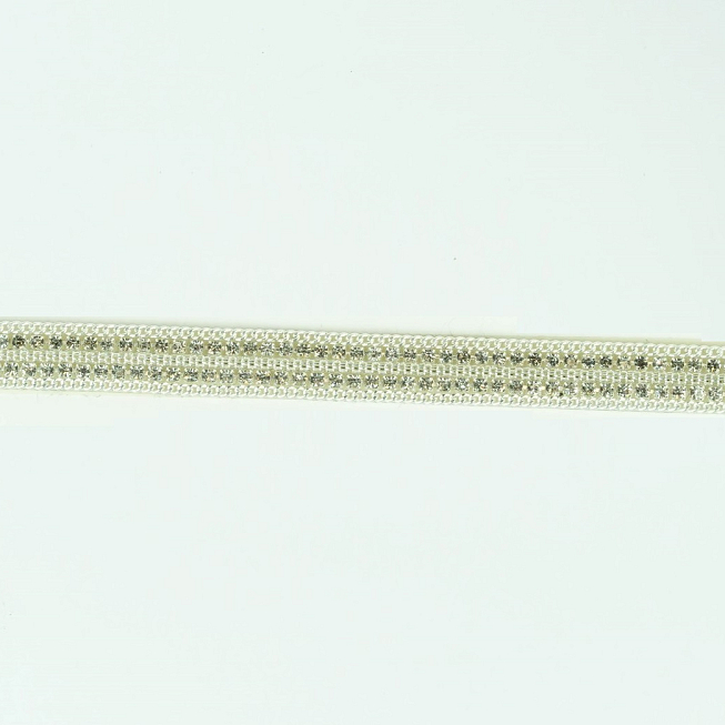10mm Iron-on Silver Rhinestone Trim, 10yds