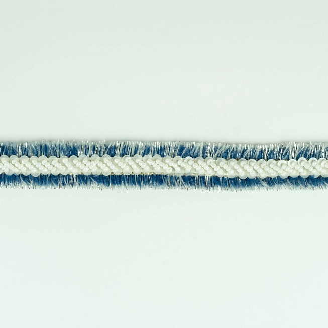 25mm Navy Brush Pearl Trim, 10m
