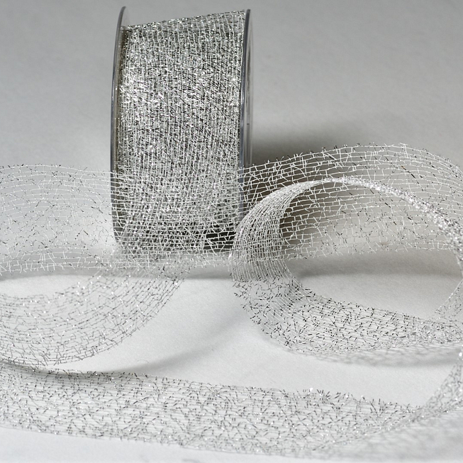 50mm Metallic Mesh Ribbon, 20m